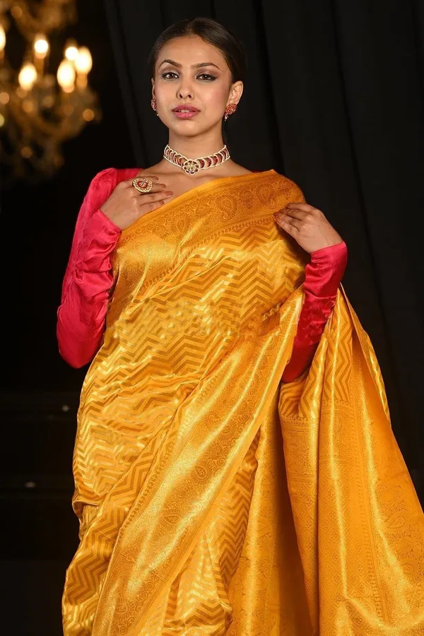 Golden_Yellow_Soft_Lichi_Silk_Saree_with_Rich_Jacquard_Work_&_Designer_Pallu