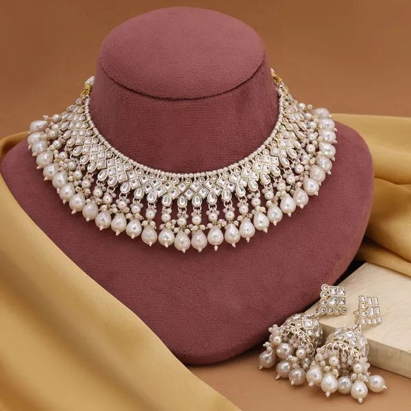 Gorgeous_White_Kundan_Pearl_Choker_Necklace_Set_with_Intricate_Work_&_Jhumka_Earrings_–_Bridal_&_Festive_Jewellery