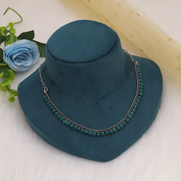 Green_Color_Oxidised_Necklace_for_Women_&_Girls_|_Traditional_Silver-Plated_Glass_Stone_Necklace