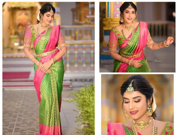 Green_&_Pink_Soft_Lichi_Silk_Jacquard_Saree