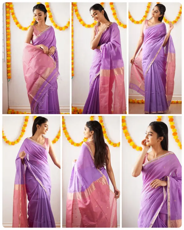 Lavender_Purple_Soft_Lichi_Silk_Saree_with_Pink_Pallu_&_Gold_Border