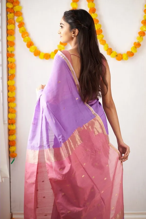 Lavender_Purple_Soft_Lichi_Silk_Saree_with_Pink_Pallu_&_Gold_Border