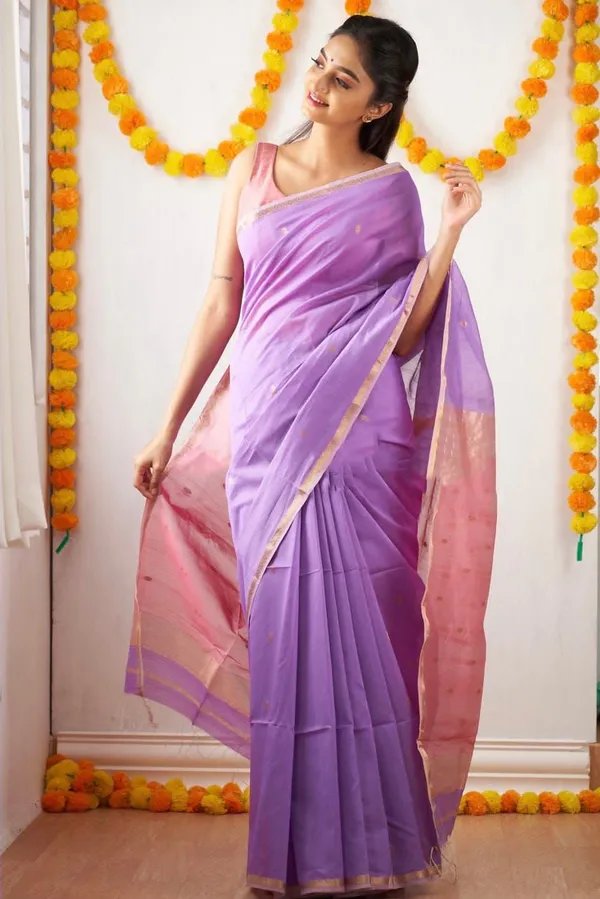 Lavender_Purple_Soft_Lichi_Silk_Saree_with_Pink_Pallu_&_Gold_Border