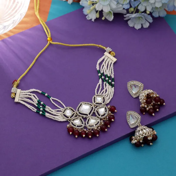 Maroon_Kundan_Choker_Necklace_Set_with_Jhumka_Earrings_|_Bridal_&_Festive_Jewellery
