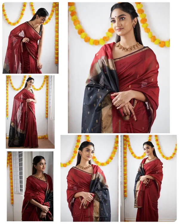 Maroon_Soft_Lichi_Silk_Saree_with_Rich_Jacquard_Pallu_&_Exclusive_Border