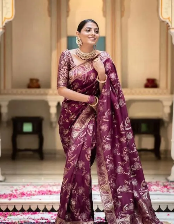 Maroon_Soft_Silk_Saree_with_Floral_Jacquard_Weaving,_Rich_Pallu_&_Designer_Border