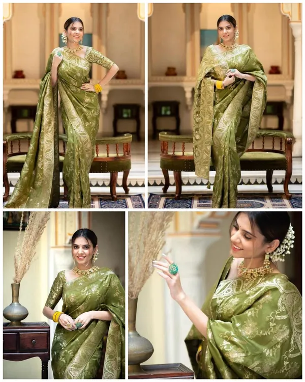 Mehndi_Soft_Silk_Saree_with_Floral_Jacquard_Weaving,_Rich_Pallu_&_Designer_Border