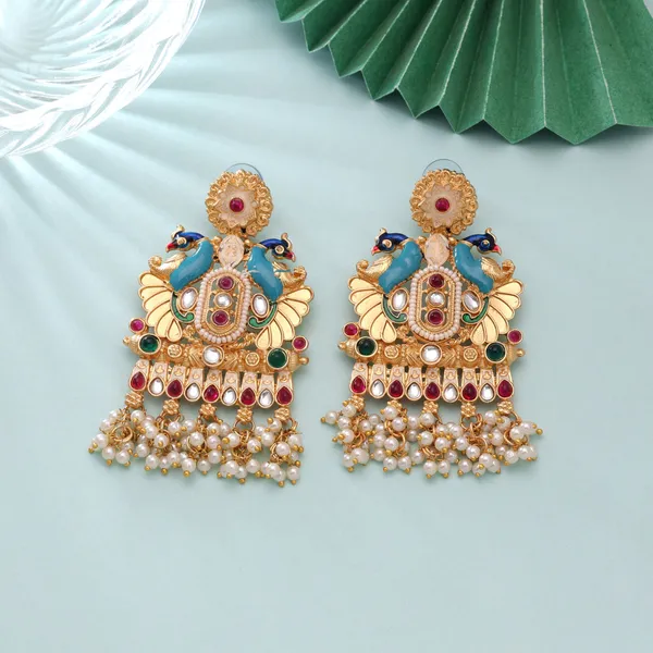 Multi_Color_Meenakari_Peacock_Dangle_Earrings_with_Pearl_Bead_Drops_–_Designer_Traditional_Ethnic_Jewelry