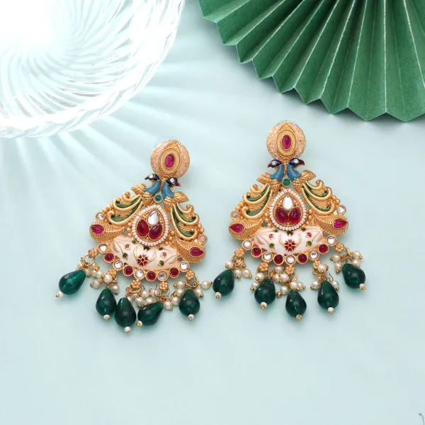 Multicolor_Meenakari_Dangle_Earrings_with_Glass_Stones_&_Bead_Drops_–_Designer_Festive_Ethnic_Jewelry**