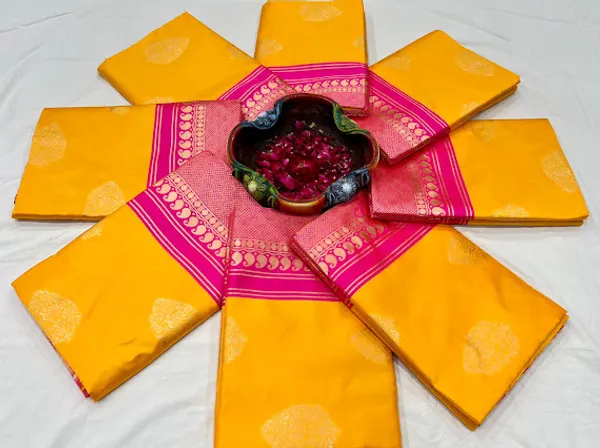 Mustard_Yellow_Soft_Lichi_Silk_Saree_with_Rich_Pink_Jacquard_Pallu_&_Designer_Border