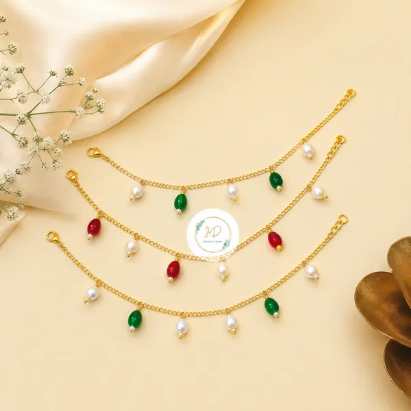 Premium_Gold-Plated_Pearl_Charm_Bracelet_for_Women_&_Girls_|_Adjustable_Beaded_Chain_Bracelet_|_Elegant_Fashion_Jewellery