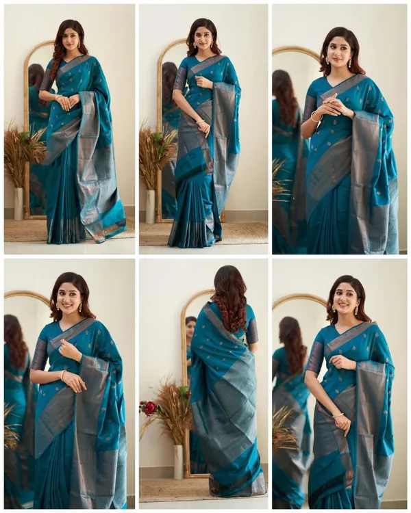 Navy_Blue_Soft_Silk_Saree_with_Silver_Zari_Butti_&_Rich_Woven_Pallu