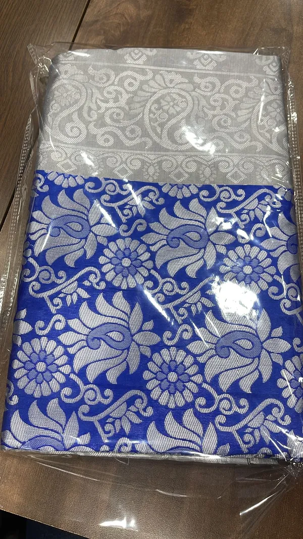 Navy_Blue_&_Silver_Soft_Lichi_Silk_Jacquard_Saree