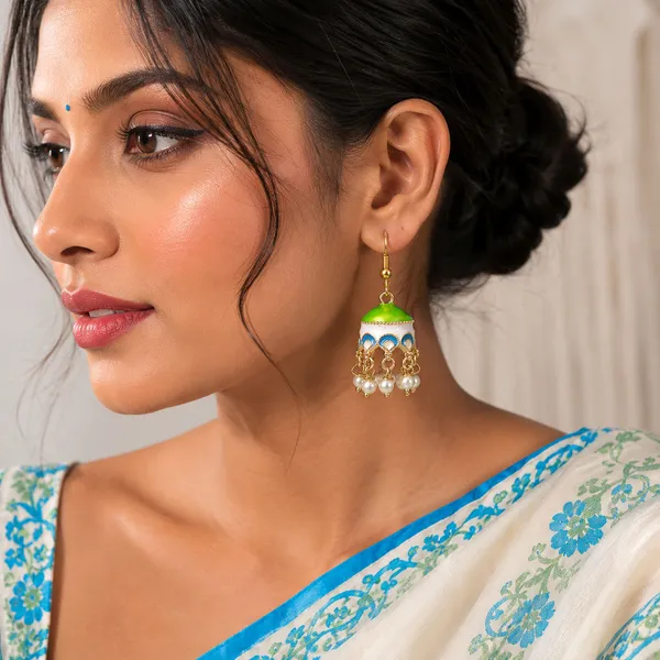 Parrot_Green_Meenakari_Jhumki_Earrings_with_Pearl_Bead_Drops_–_Traditional_Festive_Ethnic_Jewelry