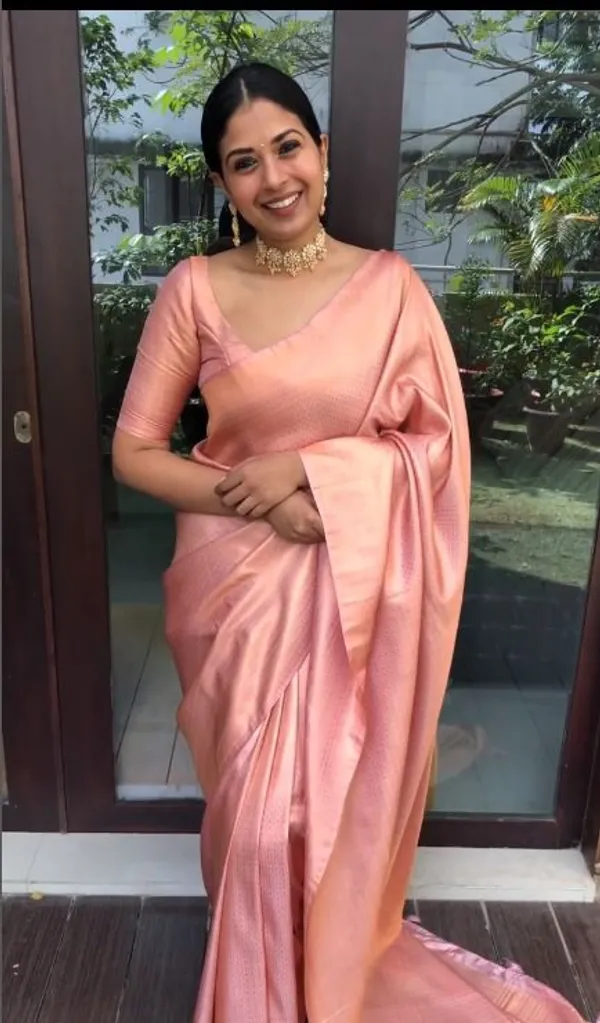 Peach_Soft_Lichi_Silk_Saree_with_Jacquard_Pallu_&_Border