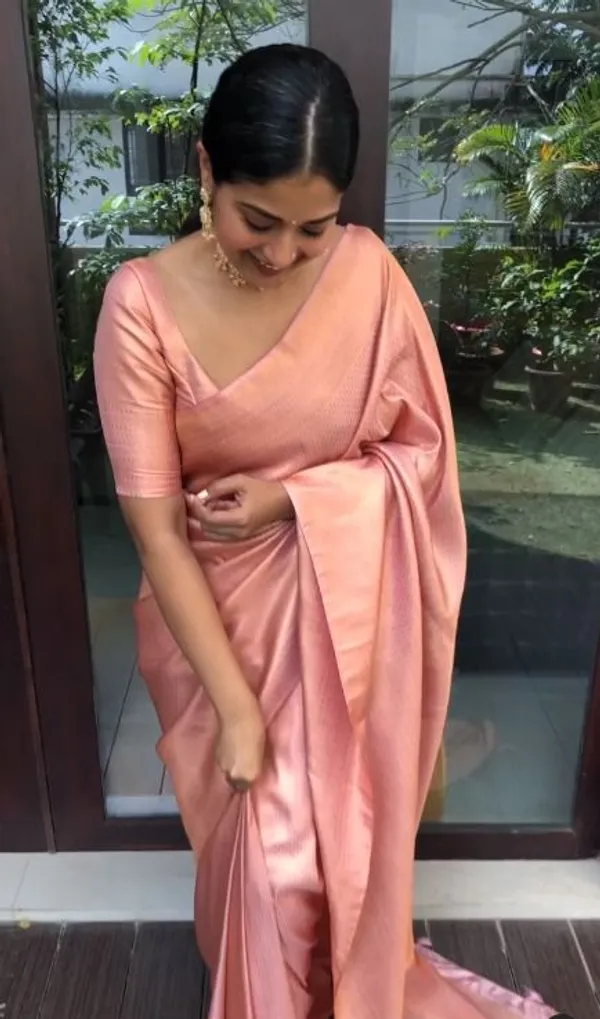 Peach_Soft_Lichi_Silk_Saree_with_Rich_Jacquard_Work