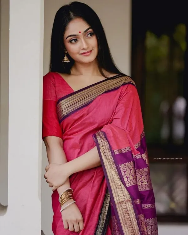 Pink_Soft_Lichi_Silk_Saree_with_Purple_Rich_Pallu_&_Jacquard_Border