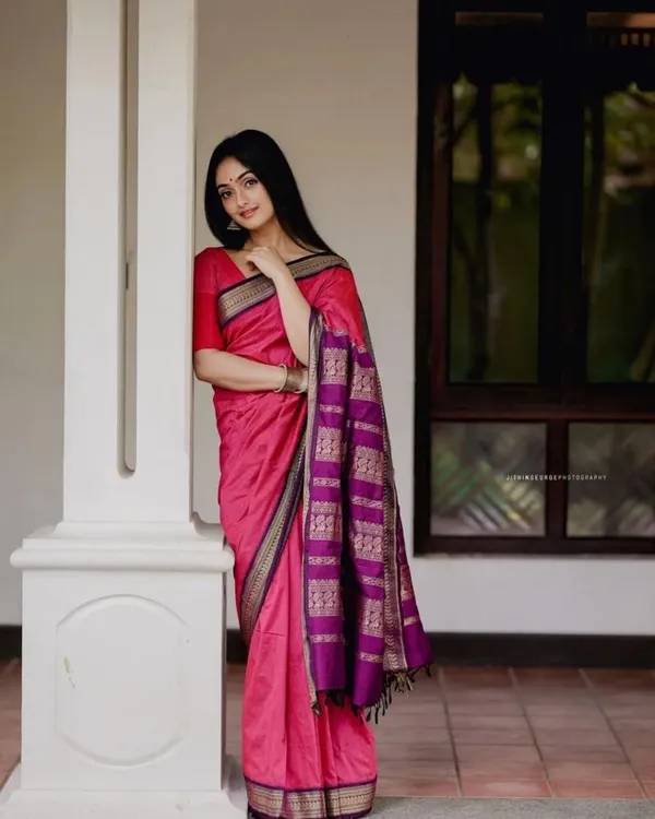 Pink_Soft_Lichi_Silk_Saree_with_Purple_Rich_Pallu_&_Jacquard_Border