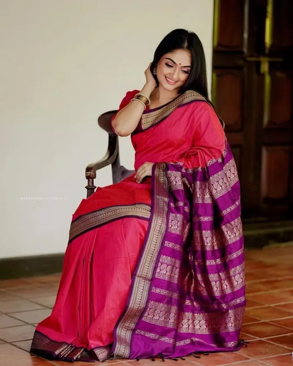 Pink_Soft_Lichi_Silk_Saree_with_Purple_Rich_Pallu_&_Jacquard_Border