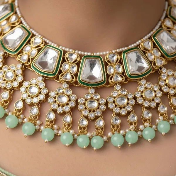 Pista_Green_Kundan_Bridal_Necklace_Set_for_Women_|_Gold-Plated_Choker_Jewellery_Set_with_Jhumka_Earrings_&_Maang_Tikka