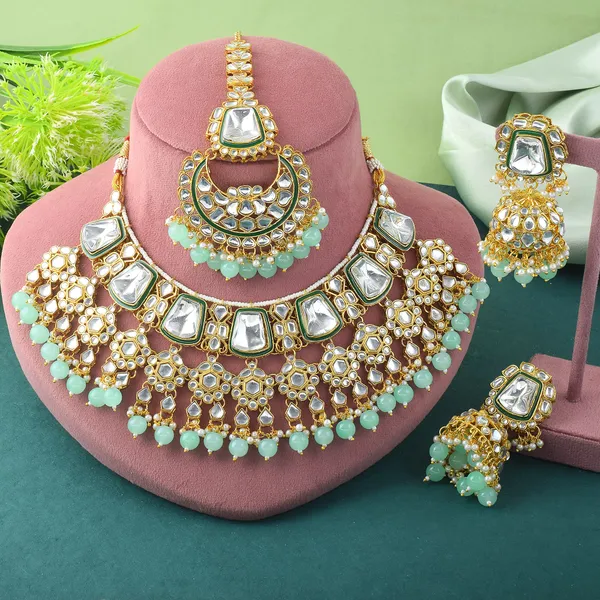 Pista_Green_Kundan_Bridal_Necklace_Set_for_Women_|_Gold-Plated_Choker_Jewellery_Set_with_Jhumka_Earrings_&_Maang_Tikka