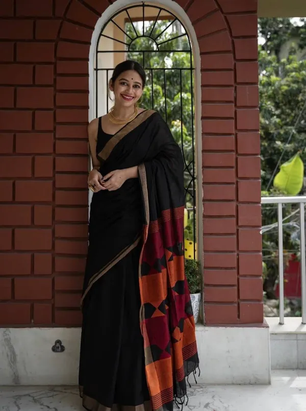 Premium_Black_Soft_Lilan_Slab_Saree_with_Rich_Jacquard_Pallu_&_Contrast_Border