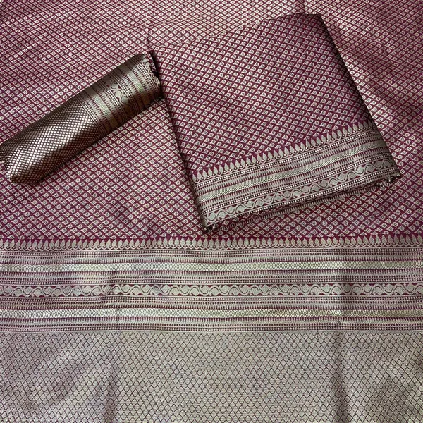 Premium_Maroon_Soft_Lichi_Silk_Jacquard_Woven_Saree