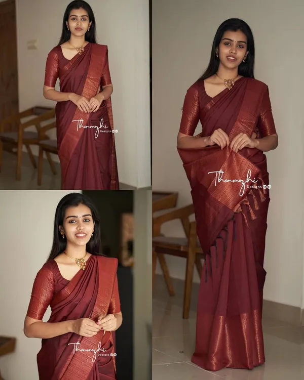 Premium_Maroon_Soft_Lichi_Silk_Saree_with_Rich_Jacquard_Pallu_&_Woven_Border