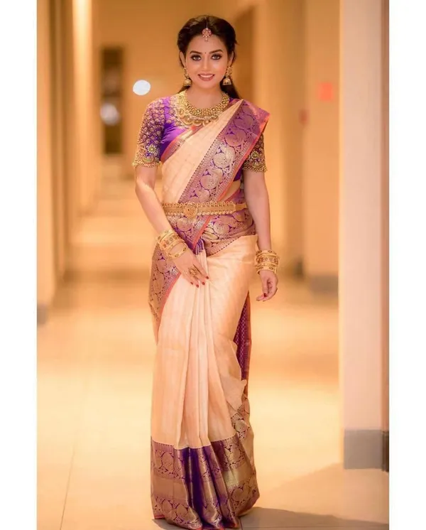 Premium_Peach_Soft_Lichi_Silk_Jacquard_Saree