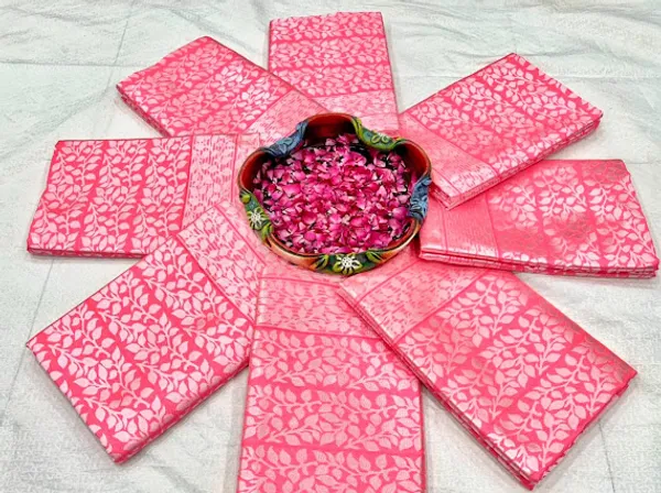 Premium_Pink_Soft_Lichi_Silk_Floral_Jacquard_Saree