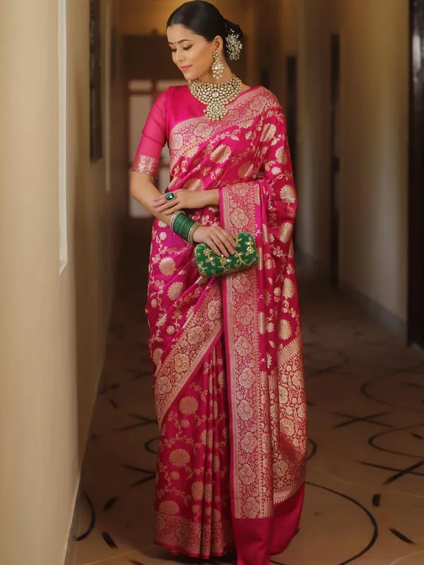Premium_Pink_Soft_Lichi_Silk_Saree_with_All-Over_Jacquard_Weaving,_Rich_Zari_Pallu_&_Designer_Border
