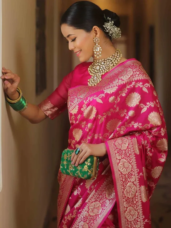 Premium_Pink_Soft_Lichi_Silk_Saree_with_All-Over_Jacquard_Weaving,_Rich_Zari_Pallu_&_Designer_Border