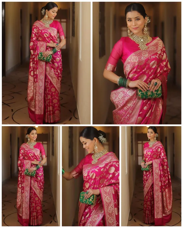 Premium_Pink_Soft_Lichi_Silk_Saree_with_All-Over_Jacquard_Weaving,_Rich_Zari_Pallu_&_Designer_Border