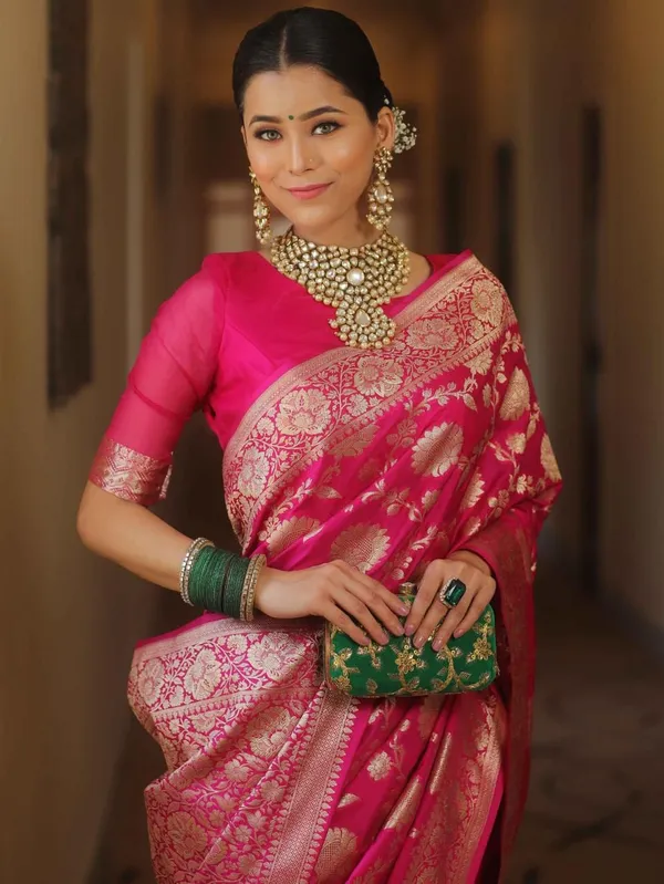 Premium_Pink_Soft_Lichi_Silk_Saree_with_All-Over_Jacquard_Weaving,_Rich_Zari_Pallu_&_Designer_Border