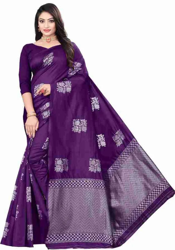 Premium_Purple_Soft_Lichi_Silk_Saree_with_All-Over_Jacquard_Work_&_Rich_Designer_Pallu