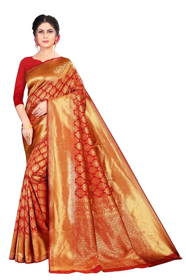 Premium_Royal_Red_&_Golden_Soft_Lichi_Silk_Saree_with_Beautiful_Rich_Pallu