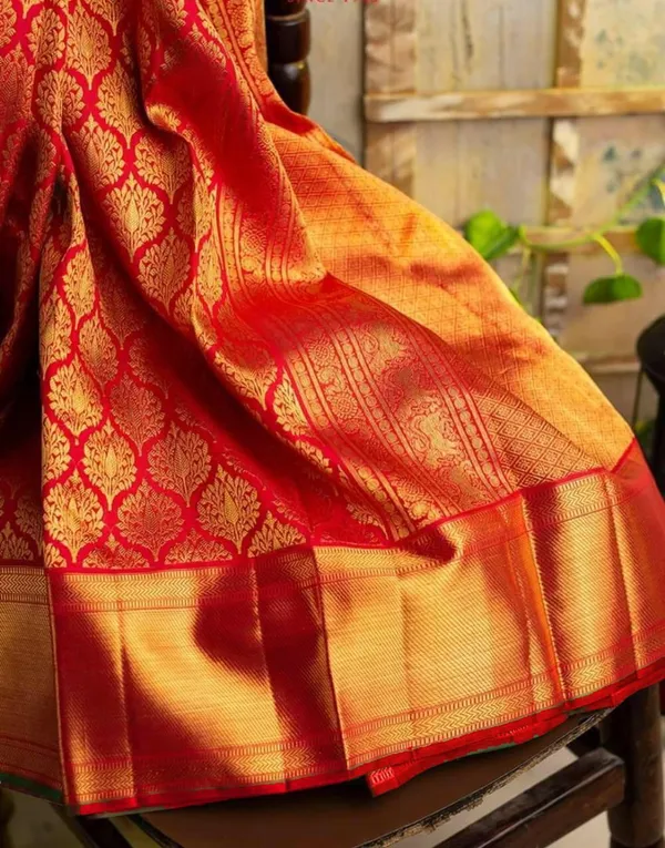 Premium_Royal_Red_&_Golden_Soft_Lichi_Silk_Saree_with_Beautiful_Rich_Pallu