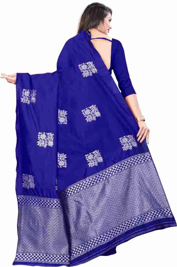 Premium_Royal_blue_Soft_Lichi_Silk_Saree_with_All-Over_Jacquard_Work_&_Rich_Designer_Pallu