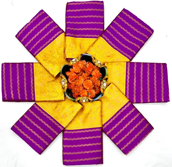 Premium_Soft_Lichi_Silk_Purple_&_Mustard_Yellow_Jacquard_Saree