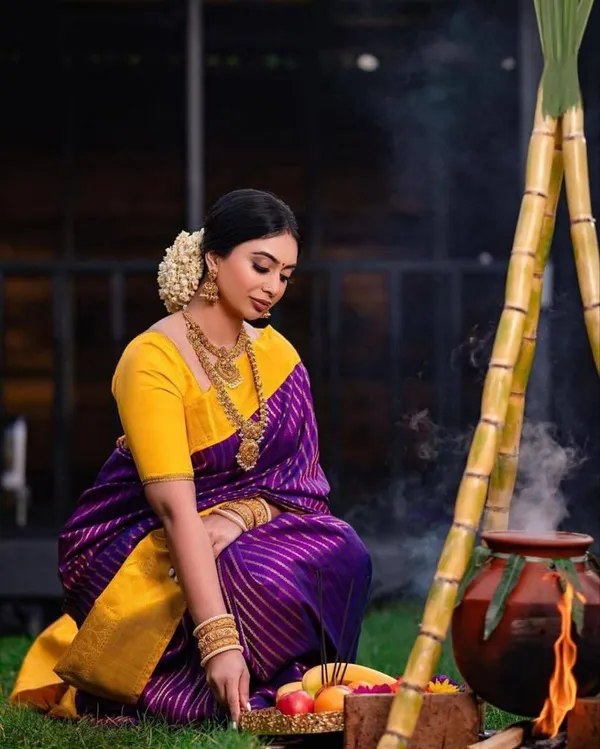Premium_Soft_Lichi_Silk_Purple_&_Mustard_Yellow_Jacquard_Saree