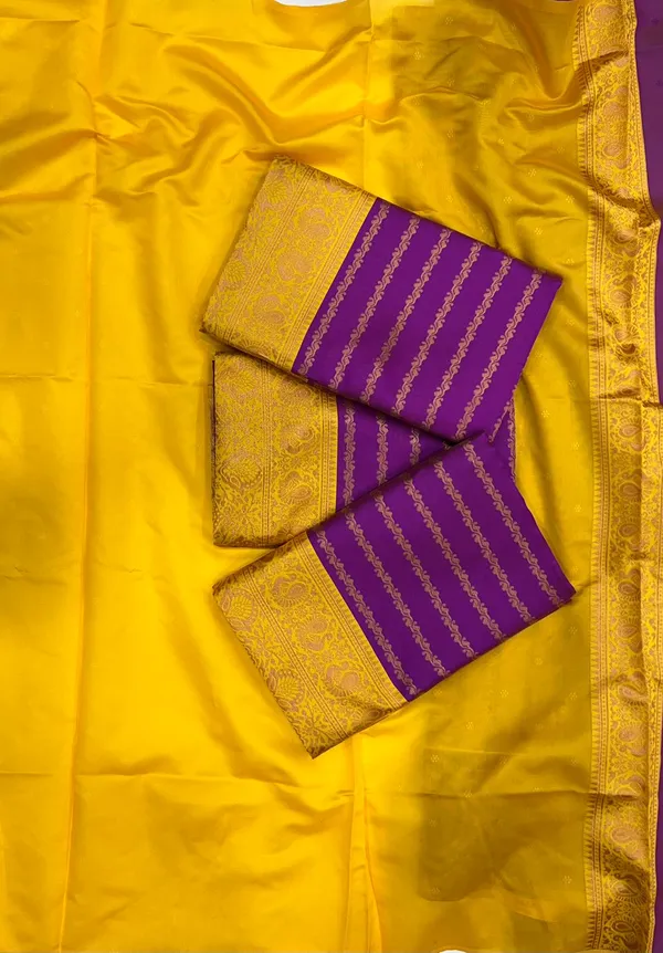 Premium_Soft_Lichi_Silk_Purple_&_Mustard_Yellow_Jacquard_Saree