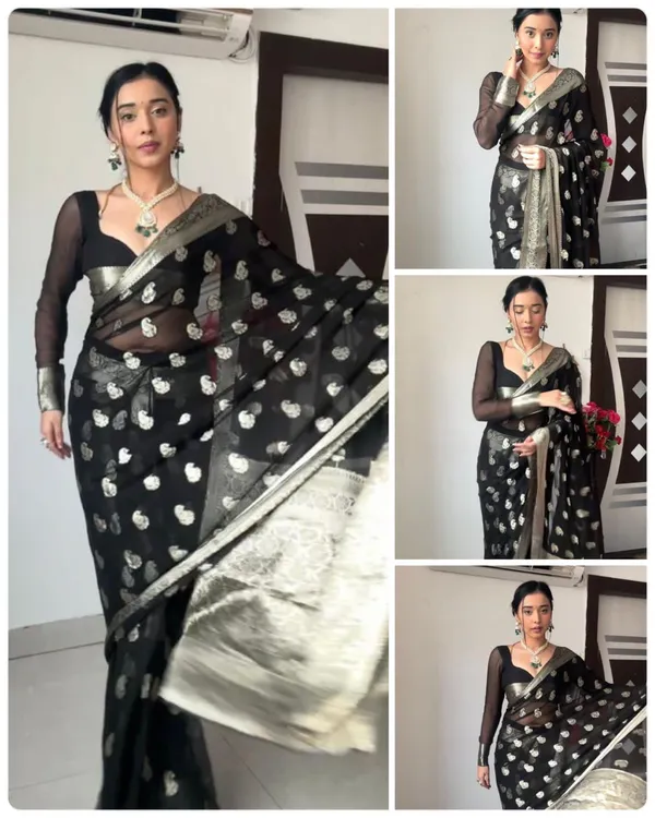 Premium_Soft_Lilan_Slab_Saree_with_All-Over_Golden_Weaving_&_Rich_Designer_Border