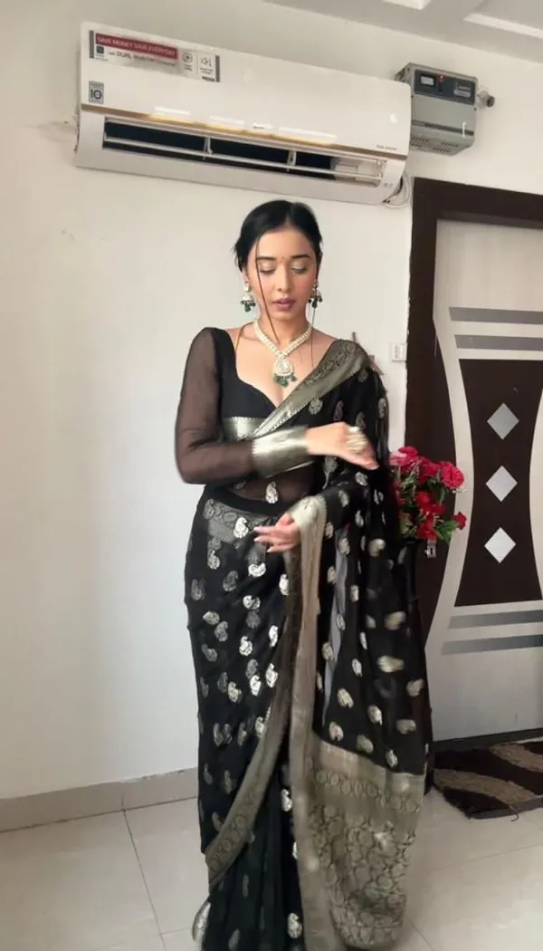 Premium_Soft_Lilan_Slab_Saree_with_All-Over_Golden_Weaving_&_Rich_Designer_Border