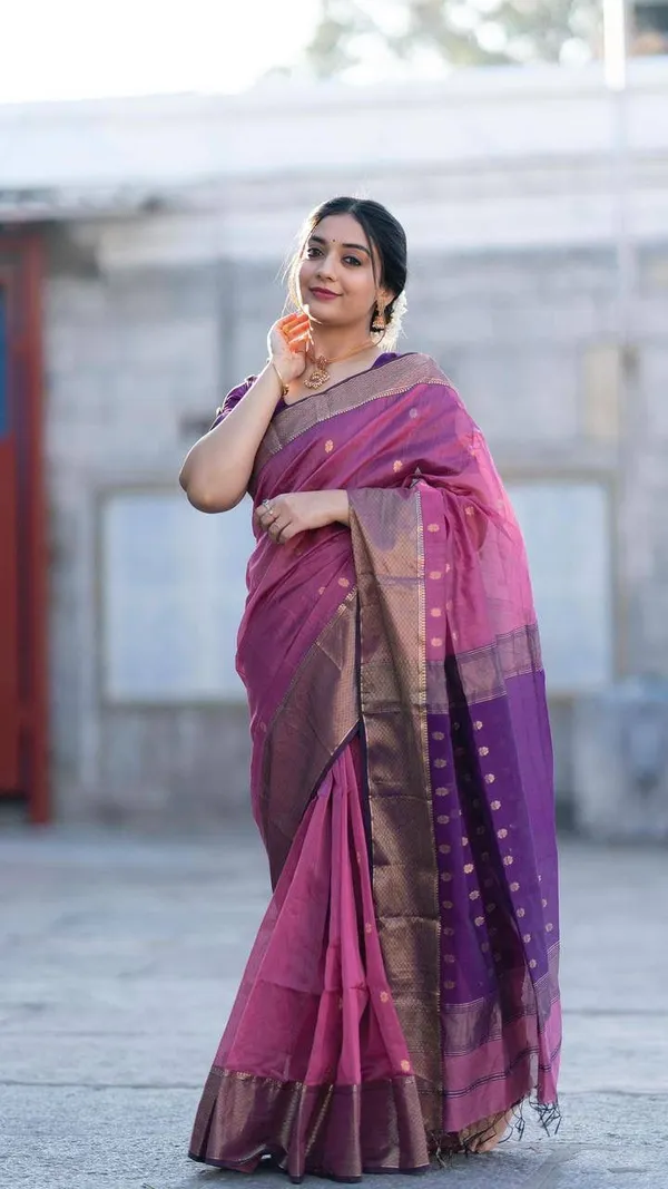 Premium_Soft_Lilan_Slab_Saree_with_Golden_Woven_Border_&_Rich_Weaving_Pallu_–_Pink_&_Purple