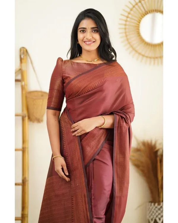 Premium_Soft_Lilan_Slab_Saree_with_Rich_Golden_Weaving_&_Designer_Border