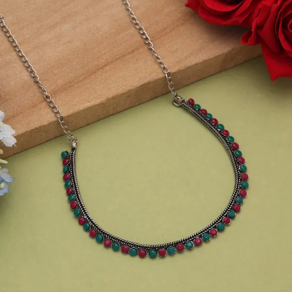 Rani_&_Green_Color_Oxidised_Necklace_for_Women_&_Girls_|_Traditional_Silver-Plated_Glass_Stone_Necklace