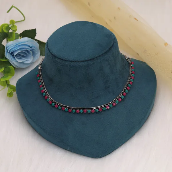 Rani_&_Green_Color_Oxidised_Necklace_for_Women_&_Girls_|_Traditional_Silver-Plated_Glass_Stone_Necklace