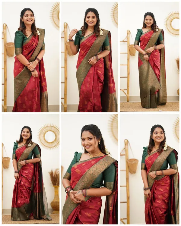 Elegant_Red_Lichi_Silk_Saree_with_Rich_Jacquard_Pallu_&_Border