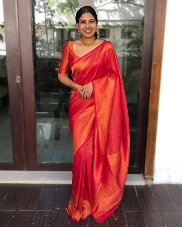 Red_Soft_Lichi_Silk_Saree_with_Rich_Jacquard_Work