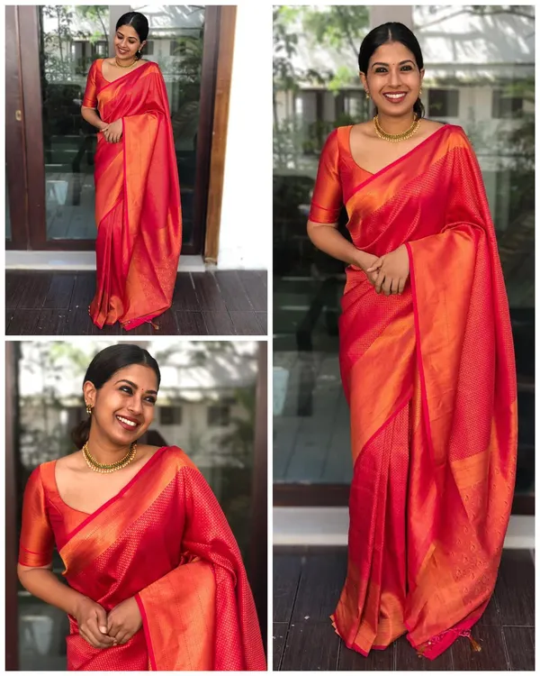 Red_Soft_Lichi_Silk_Saree_with_Rich_Jacquard_Work